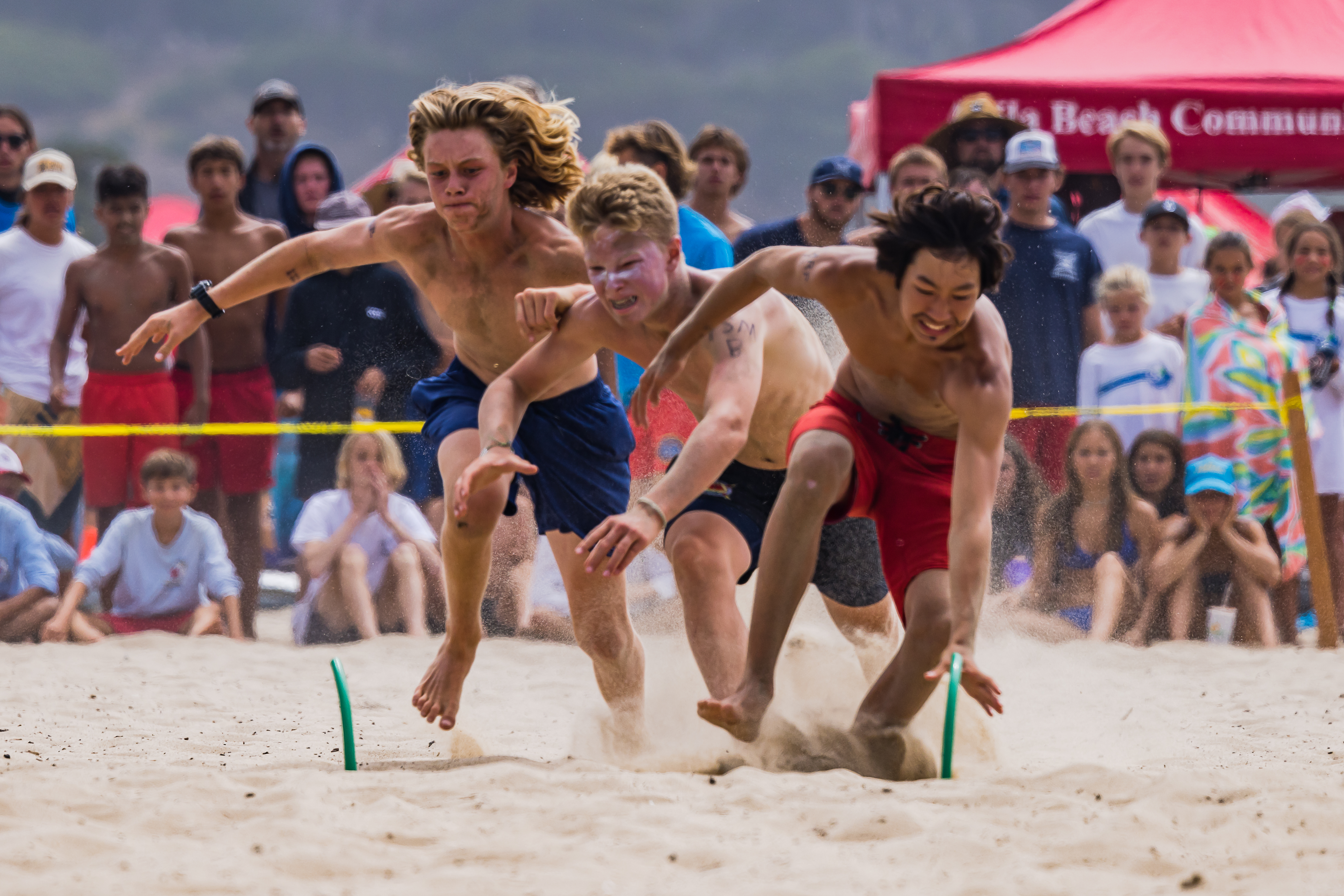 Junior Lifeguards compete on the sand at east beach