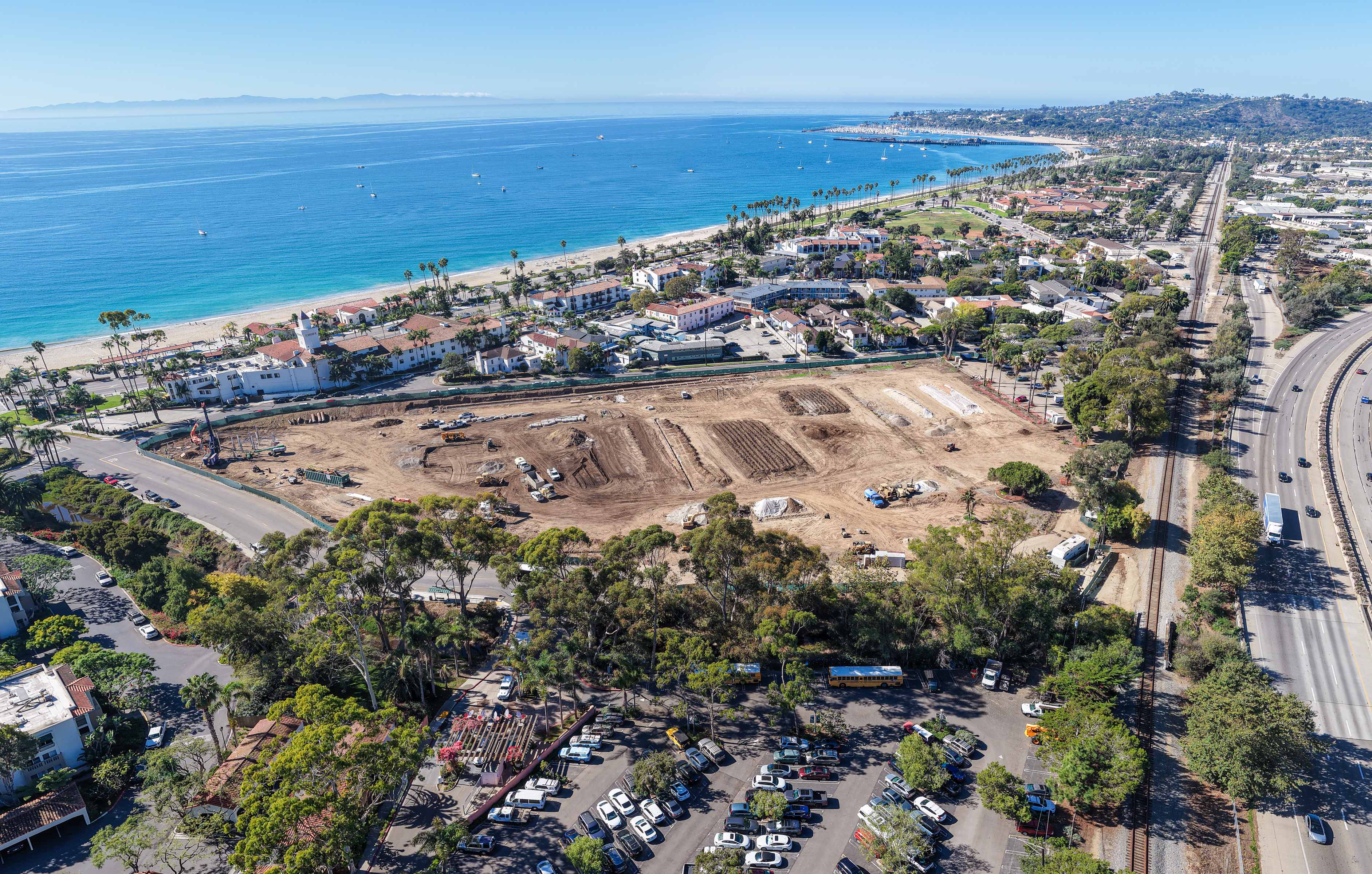 Aerial view of Dwight Murphy Field under construction