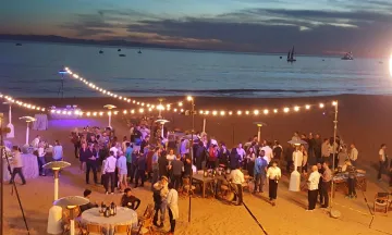 Evening wedding ceremony on East Beach 