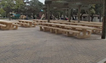 Permeable pavers at the Oak Park picnic area