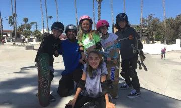 Kids and City staff at the Skate Park