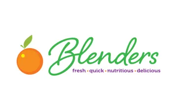 Blenders logo with an orange and the text fresh, quick, nutritious, delicious