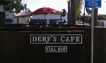 Derf's Café sign on patio