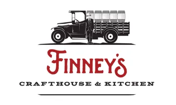 Finney's Crafthouse & Kitchen logo with a man standing in front of a truck loaded with kegs
