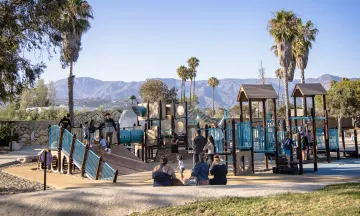 Families enjoy Shipwreck Playground at Chase Palm Park