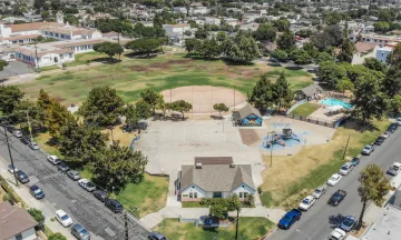 an aerial view of Ortega Park