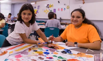 Campers in the Summer Fun Program work on their painting craft