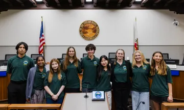 Youth Council in Council chambers
