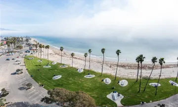 Aerial view of Leadbetter Beach Park 