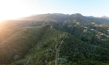 Aerial shot of Parma Peak in Parma Park