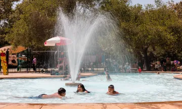 Children play in Oak Park Wading Pool