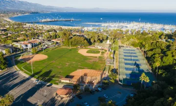 Pershing Park Tennis Courts aerial view