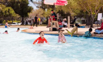 Kids playing in the pool