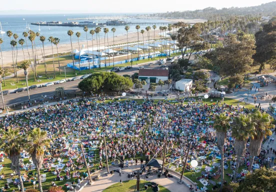 Large crowd gathers for a free concert in Chase Palm Park