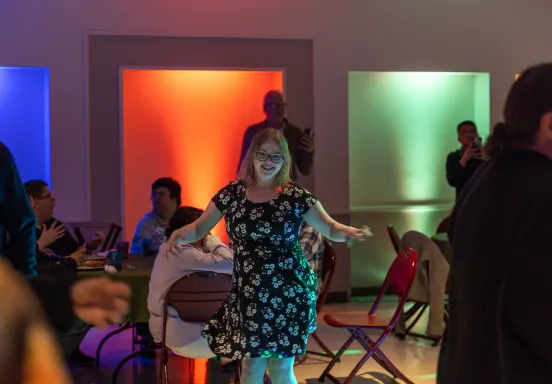 Participant dances at the Adapted Recreation Spring Fling