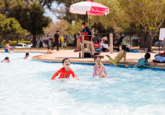 Kids playing in the pool