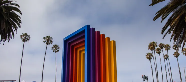 Chromatic Gate sculpture at Cabrillo Ball Park