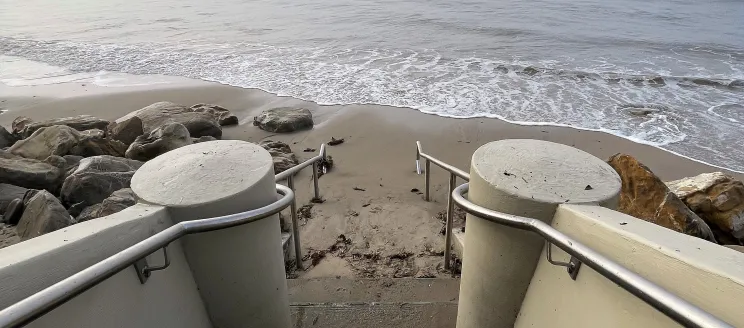 Thousand Steps stairs leading into the ocean