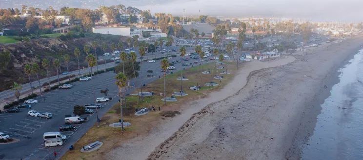 Aerial photo of Leadbetter beach