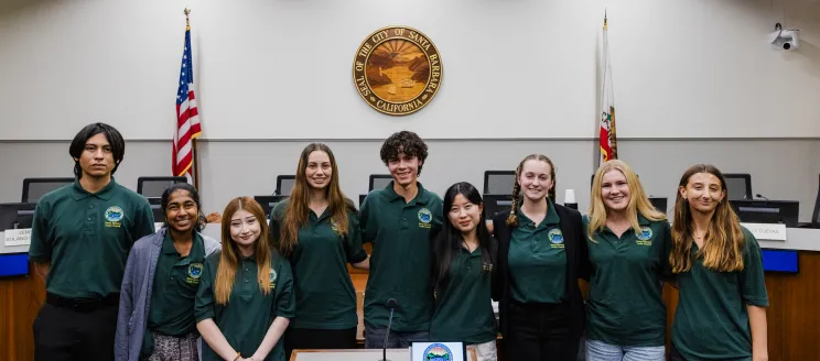 Youth Council in Council chambers