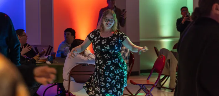 Participant dances at the Adapted Recreation Spring Fling