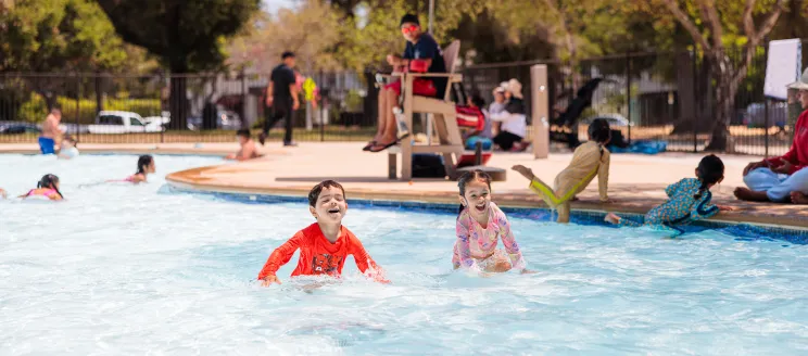 Kids playing in the pool