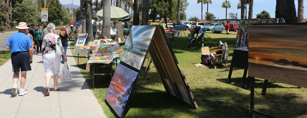 Community members attend the Santa Barbara Arts & Crafts Show along Cabrillo Boulevard