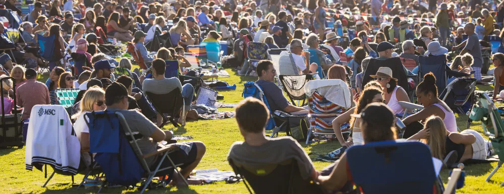 Attendees of Concerts in the Park enjoying live music