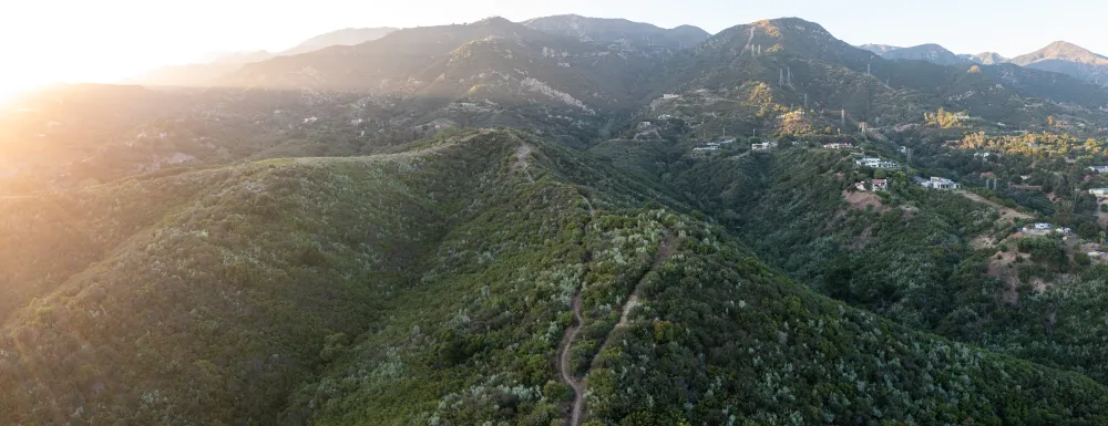 Aerial shot of Parma Peak in Parma Park