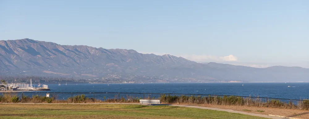 Shoreline Park with view of ocean and mountains