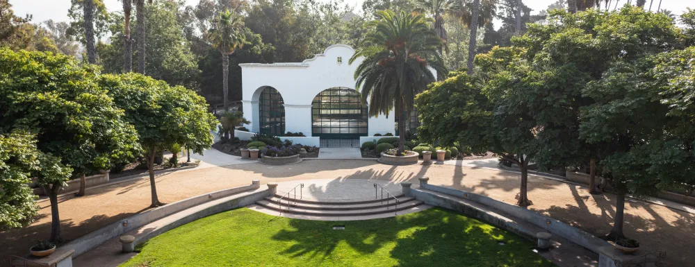 Aerial view of the Carousel House and grassy lawn