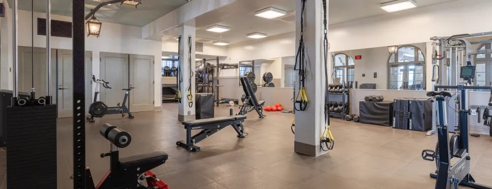 Fitness equipment at the Cabrillo Pavilion Fitness Room