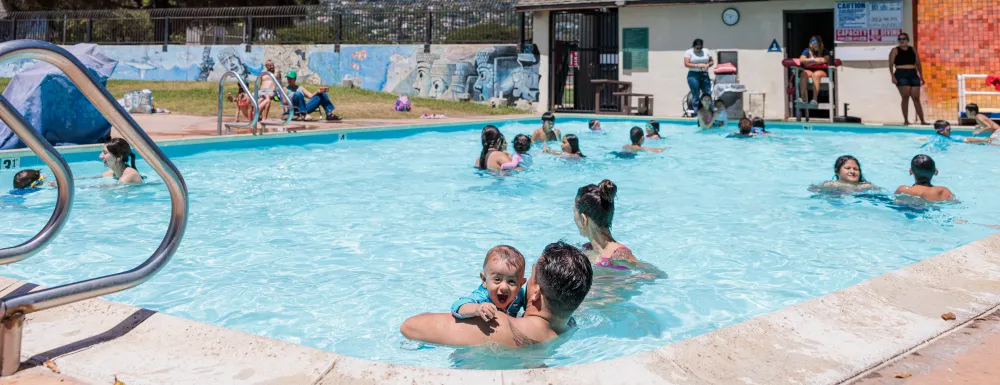 Families swim in Ortega Park