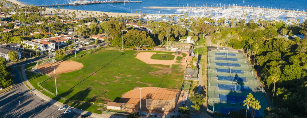 Pershing Park Tennis Courts aerial view