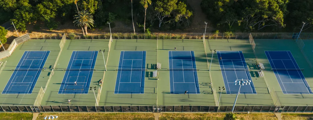 Pershing Park Tennis Courts aerial view