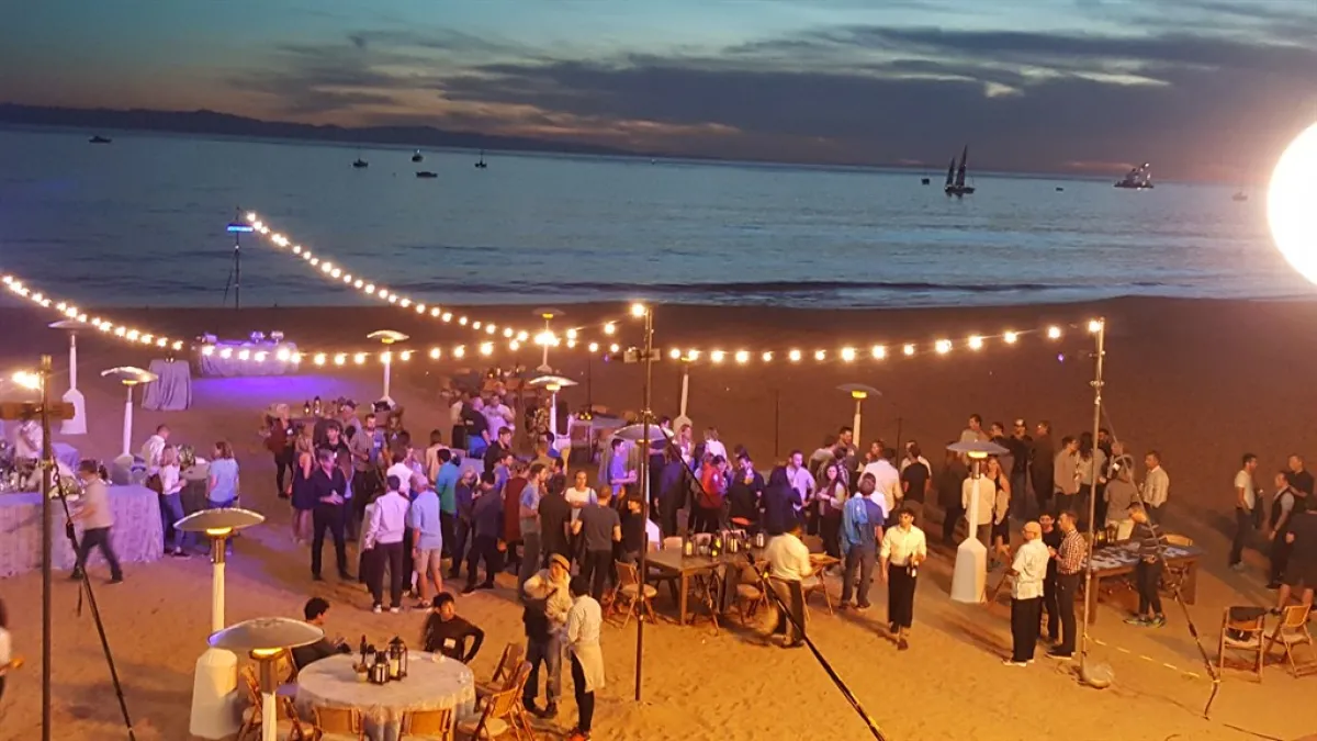 Evening wedding ceremony on East Beach 