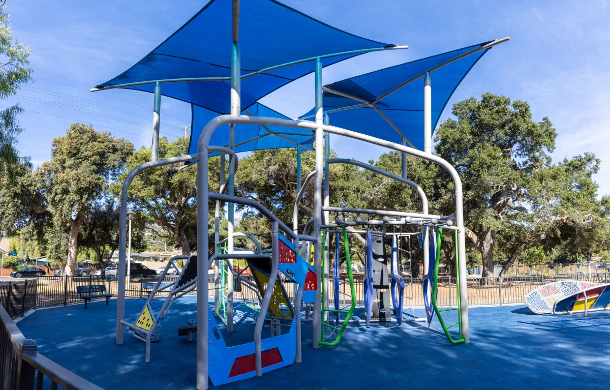 Eastside Neighborhood Park's new obstacle course playground structure
