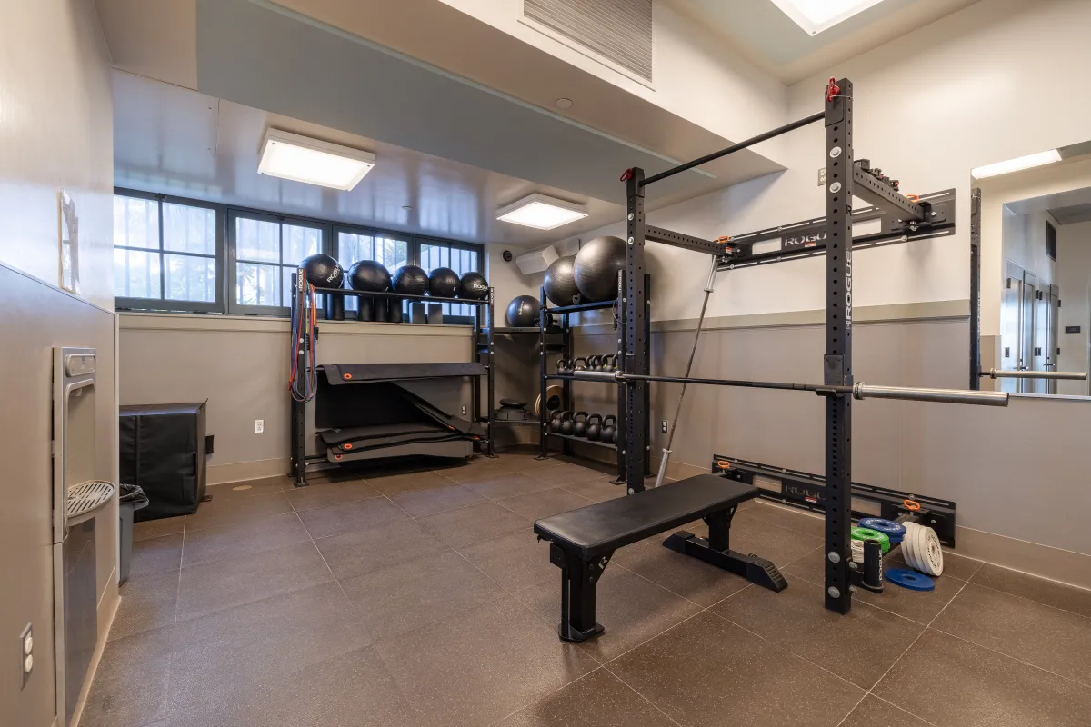 Fitness equipment at the Cabrillo Pavilion Fitness Room