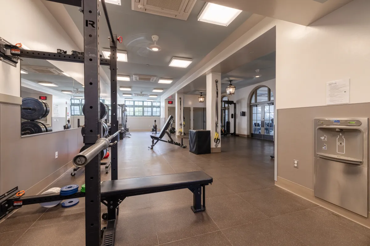 Fitness equipment at the Cabrillo Pavilion Fitness Room