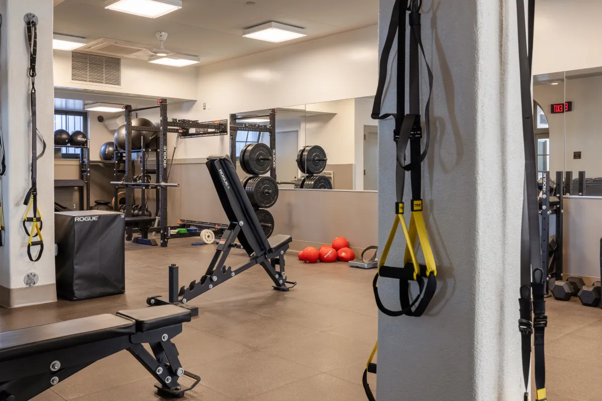 Fitness equipment at the Cabrillo Pavilion Fitness Room