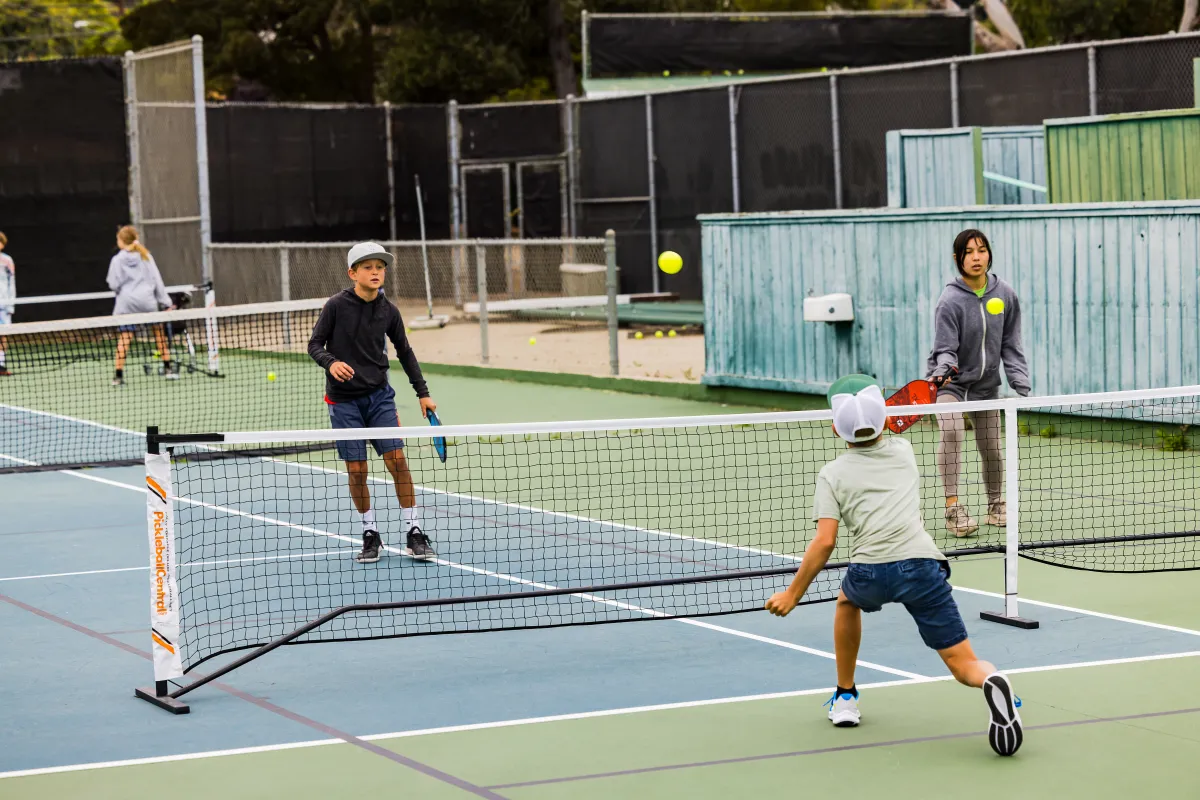 Campers play pickleball at the Municipal Tennis and Pickleball Center