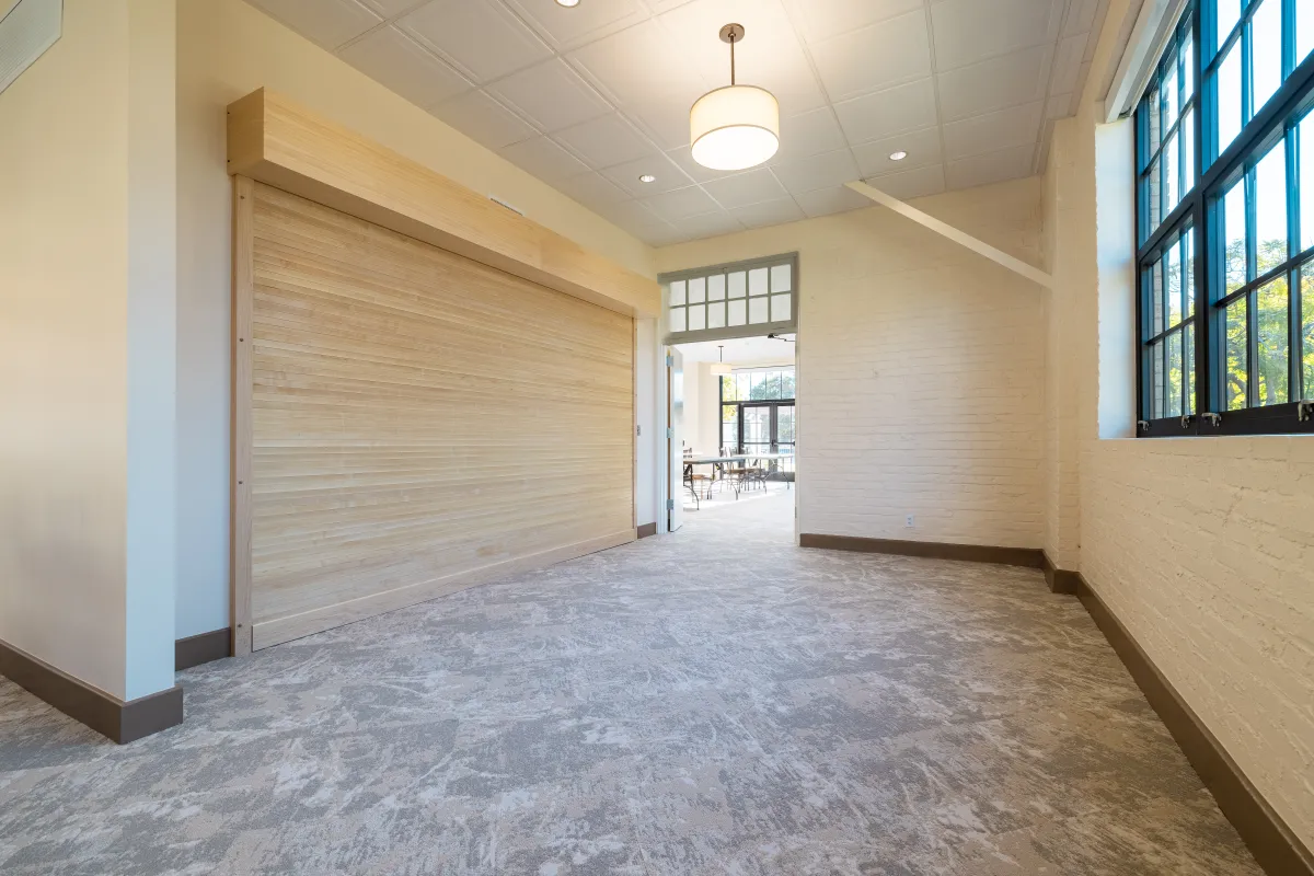 The door between the Event Room and Activity Lounge at the Louise Lowry Davis Center