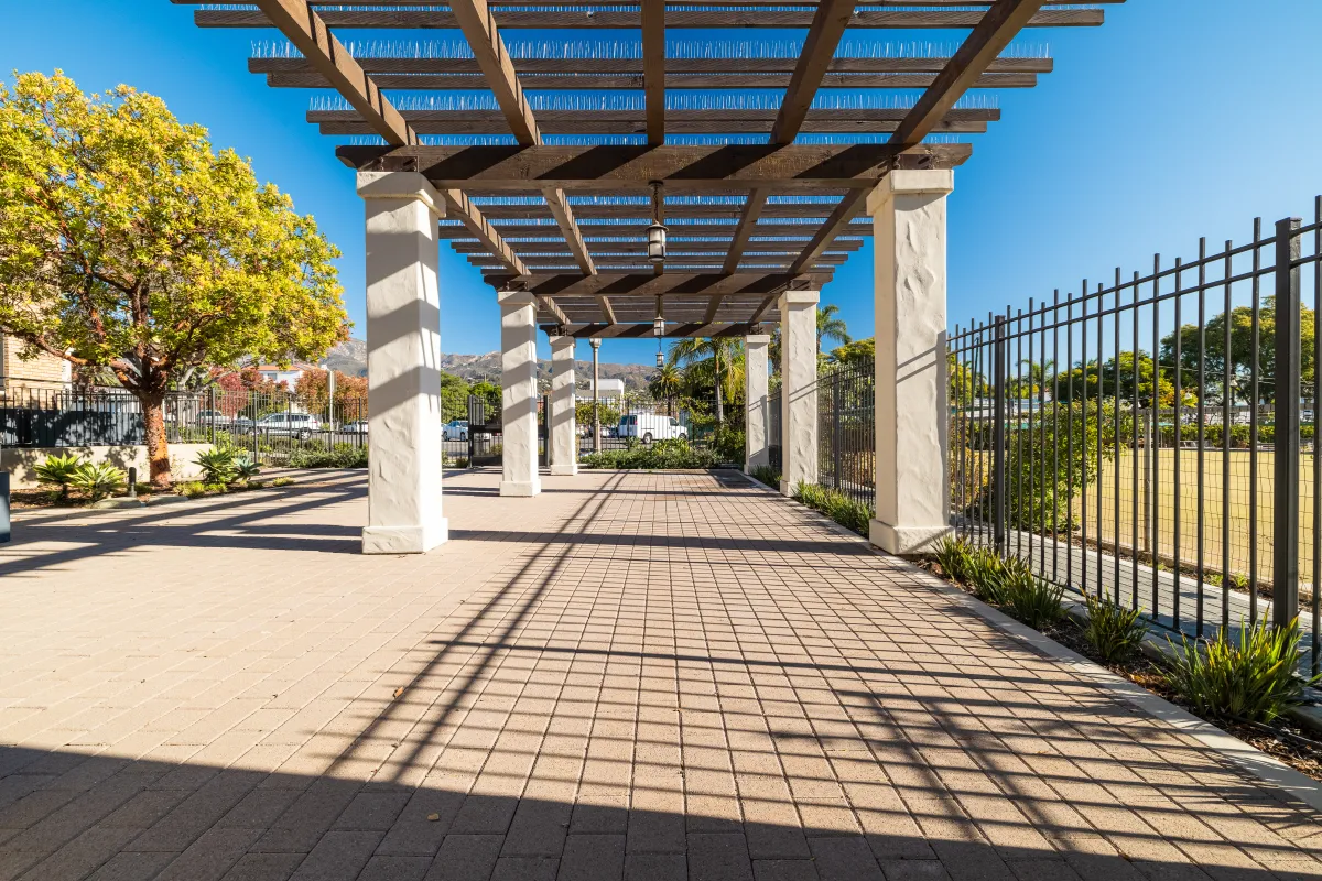 The patio at the Louise Lowry Davis Center