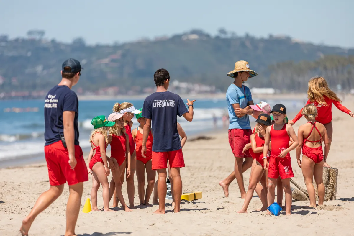 Junior Lifeguard campers on East Beach