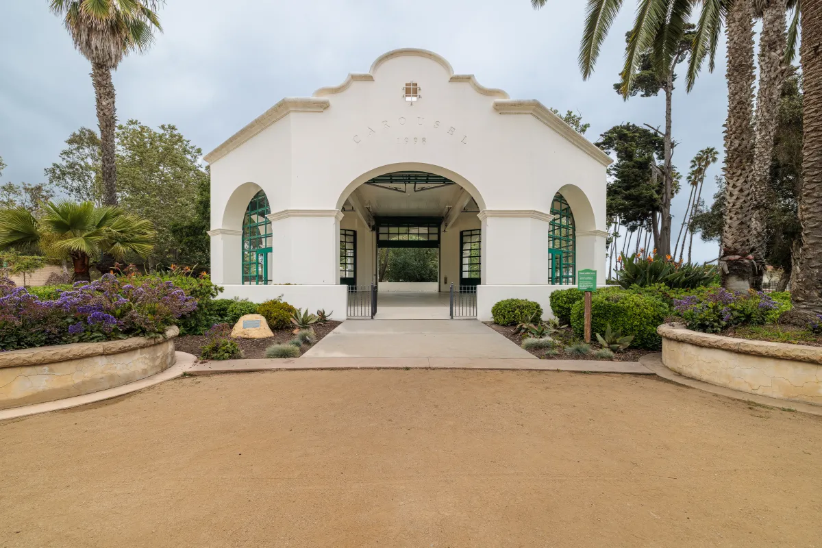 Carousel House with dirt entry way in foreground