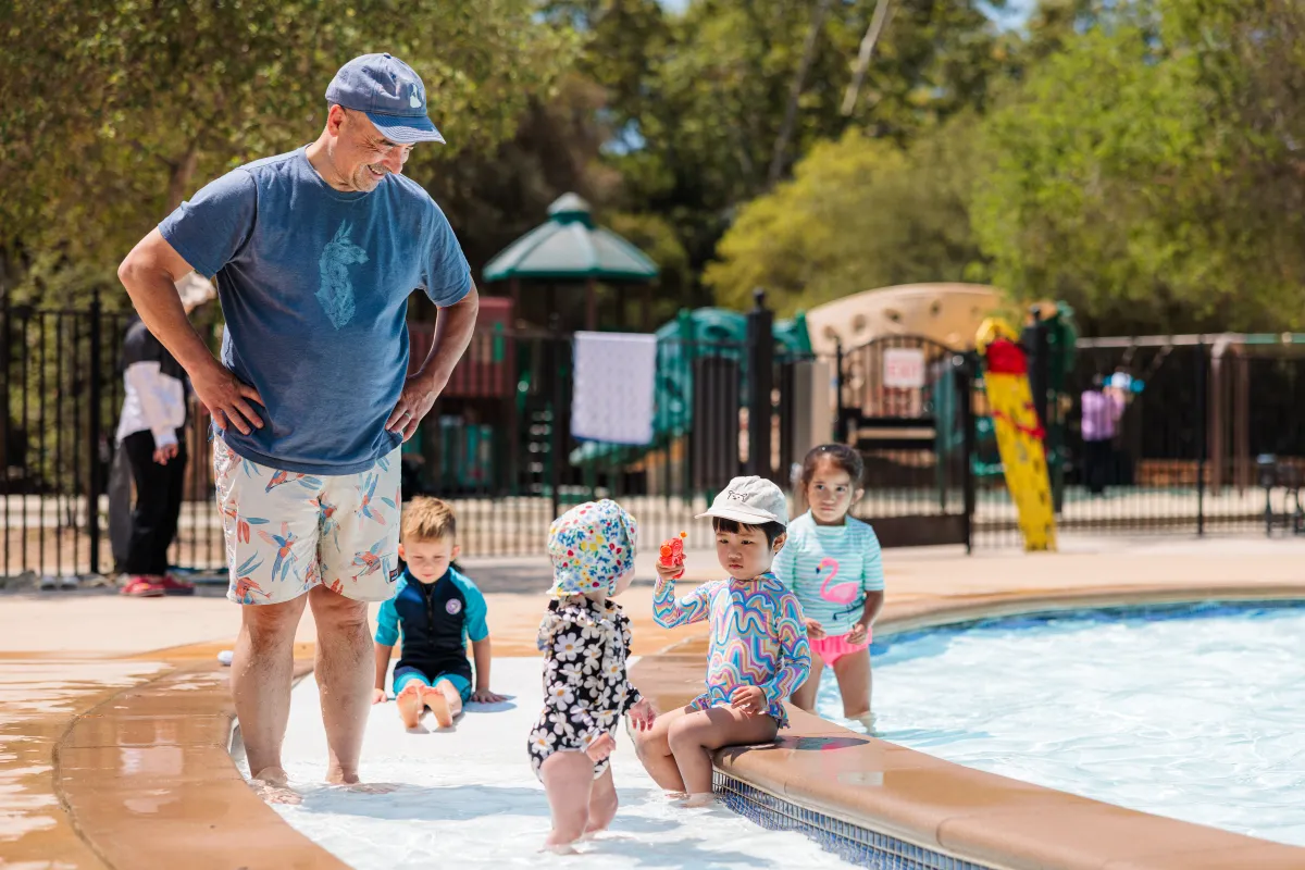 Children play in Oak Park Wading Pool