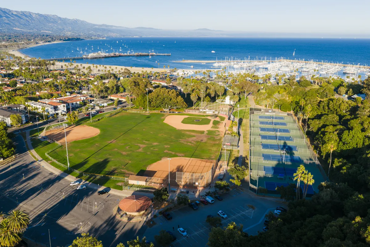 Pershing Park Tennis Courts aerial view