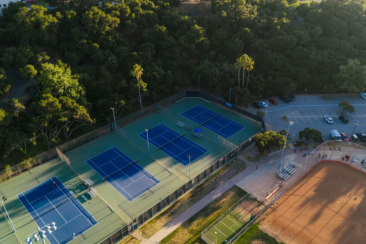 Pershing Park Tennis Courts aerial view