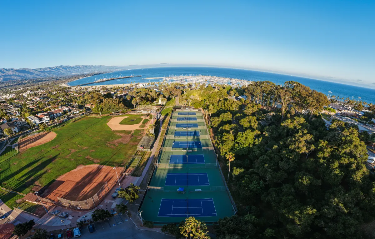 Pershing Park Tennis Courts aerial view
