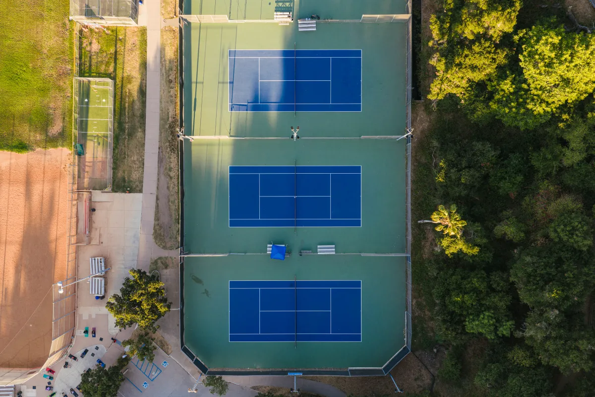 Pershing Park Tennis Courts overhead view